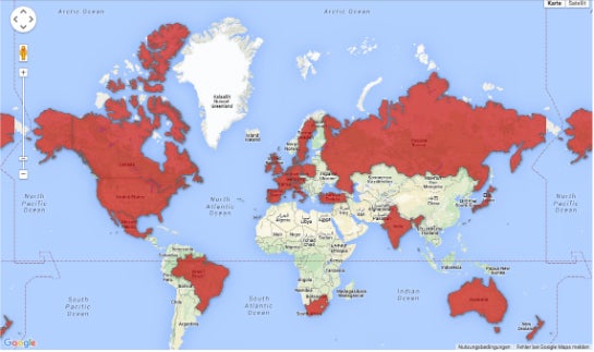 In diesen Ländern ist das Downdetector-Netzwerk am Start.