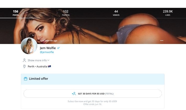 Jem Wolfie OnlyFans