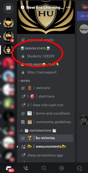 Fast 129.000 "Students" weist die "Hustler University" aktuell auf Discord aus