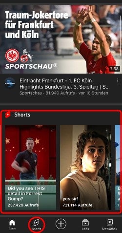 Viel Sichtbarkeit für Shorts in der Youtube-App: ein eigener Reiter und "Shorts Karussells" im Video sollen die Abrufzahlen ankurbeln