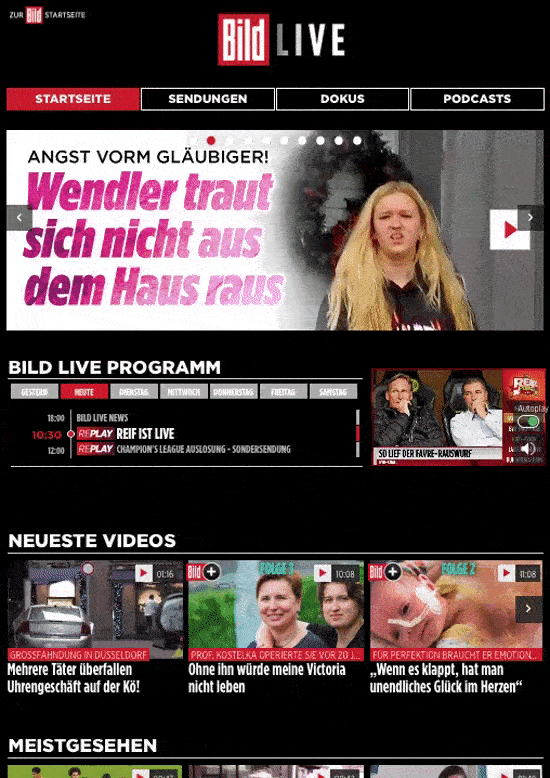 Hoffnungsträger im Springer-Reich: Bild Live, das TV-Vertical des Boulevard-Blatts