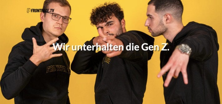Klare Ansage: Frontpage.tv-Mitgründer Sven Oechler (l.) mit Younes Zarou (M.), dem aktuell Follower-stärksten Creator aus Deutschland
