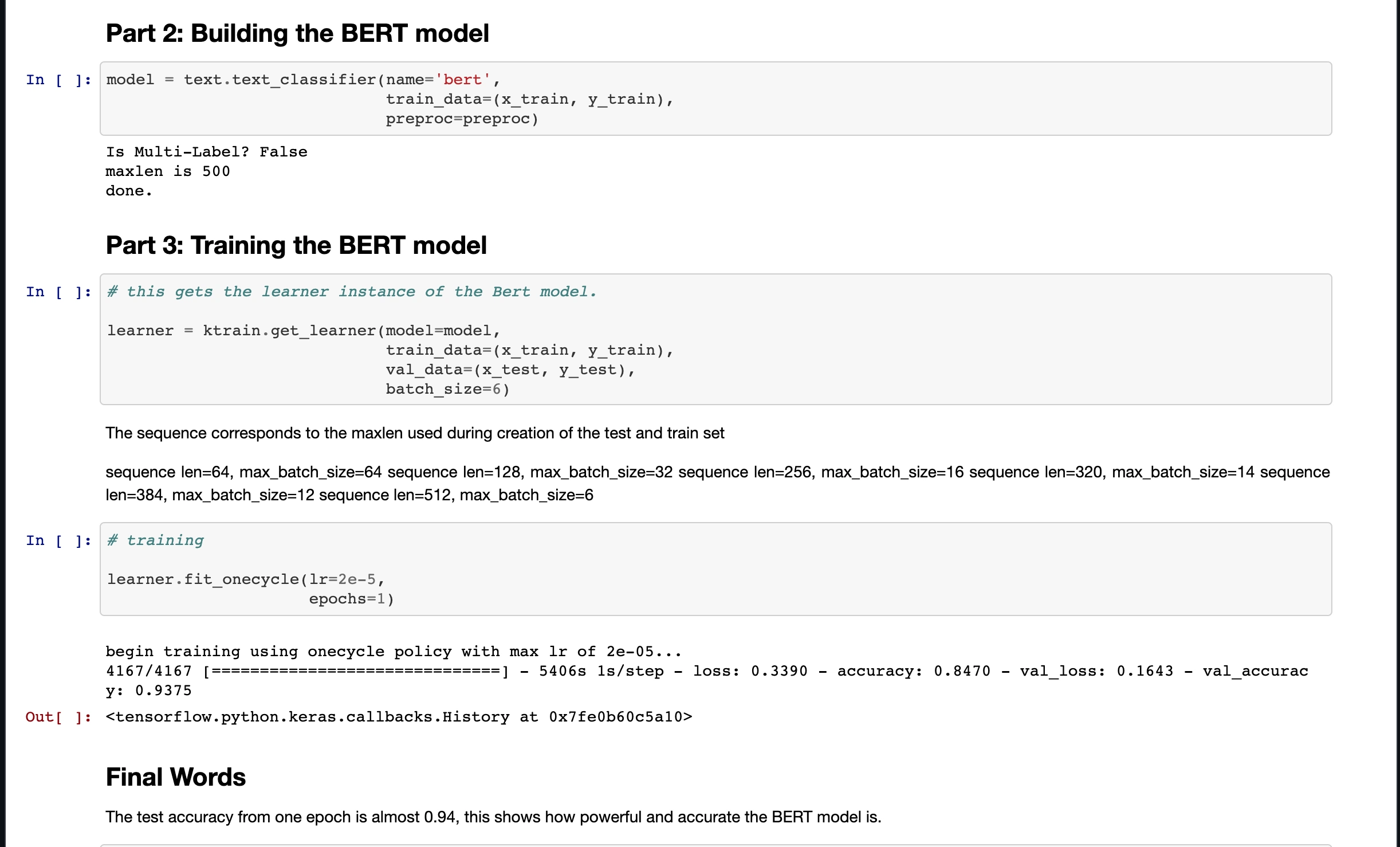 Movie Reviews Classification using NLP BERT