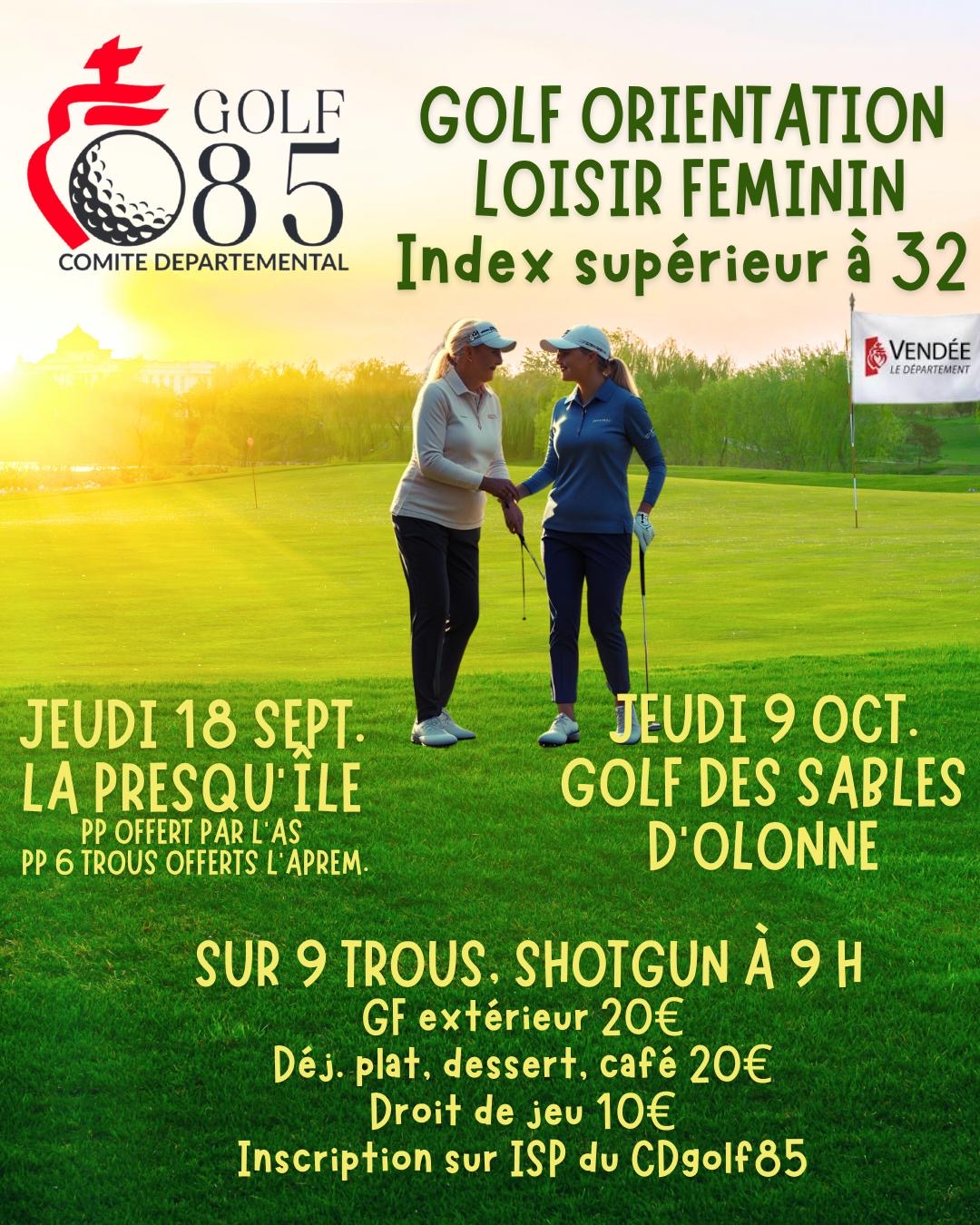 Golf Orientation Loisir Féminin  9 Octobre