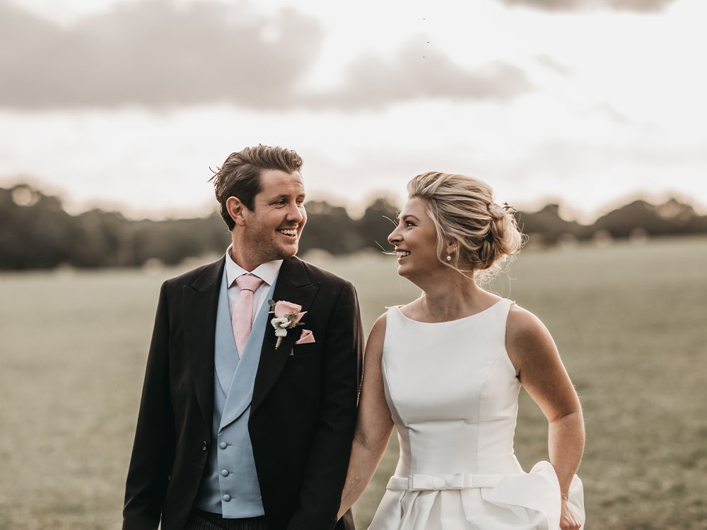 Floral Garden Marquee Wedding Bride and Groom 