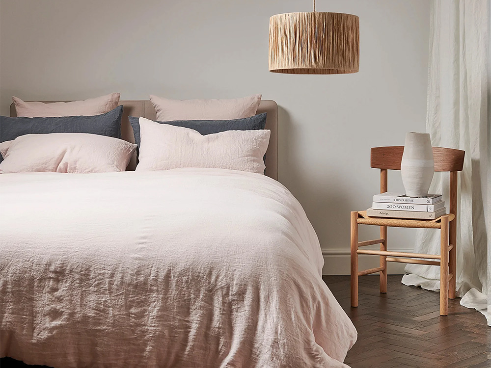 bedfolk linen king size duvet cover rose