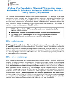 Position paper on CBAM and ETS