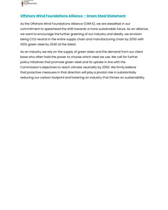 Green Steel Statement