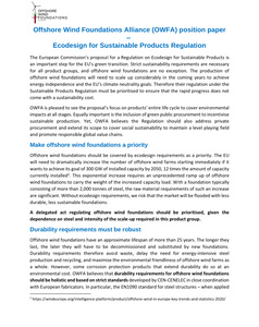 Position paper on Ecodesign regulation for Sustainable Products 