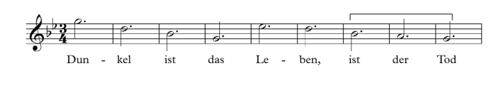 דוגמה 3 :פרק א' - שיר המשתה על יגון הארץ: "אפלים החיים, אפל המוות"