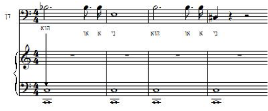 Example 1: Bars 19–22, Recitative 6, Dan – Leitmotif