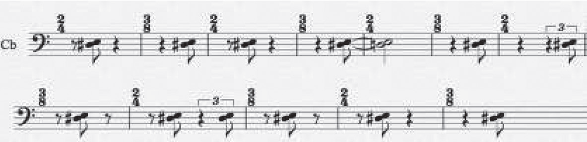 תרשים 3: שתי תיבות לפני מס' 10 עמ' 8, (Morton Feldman, "Neither" © Copyright 1977 by Universal Edition
(London) Ltd. London/UE 16326)