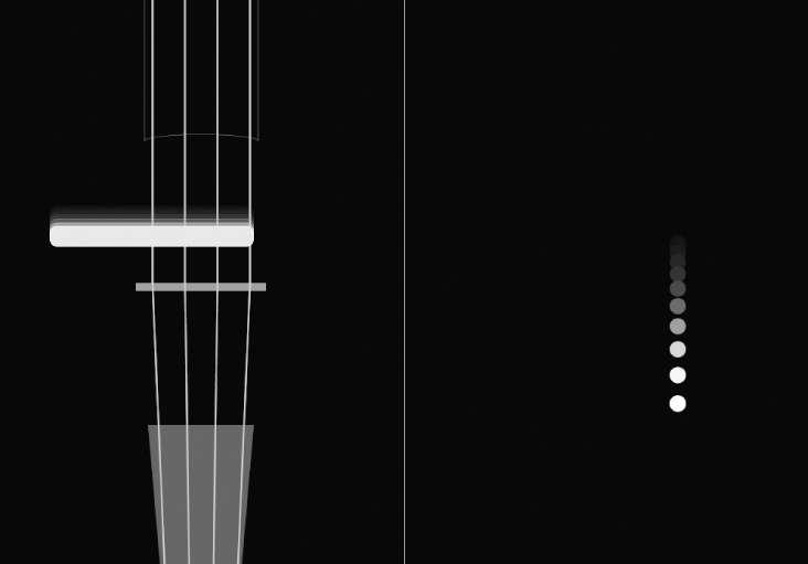 תרשים 5. תסדיר המסך: תפקיד הקשת ההיברידית בצד ימין ותפקיד הצ'לו בצד שמאל