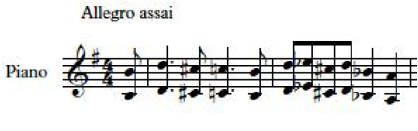Example 15c: Efrat in the interval of the 5<sup>th</sup>, Arietta 5, Bars 41–46, thematic permutation