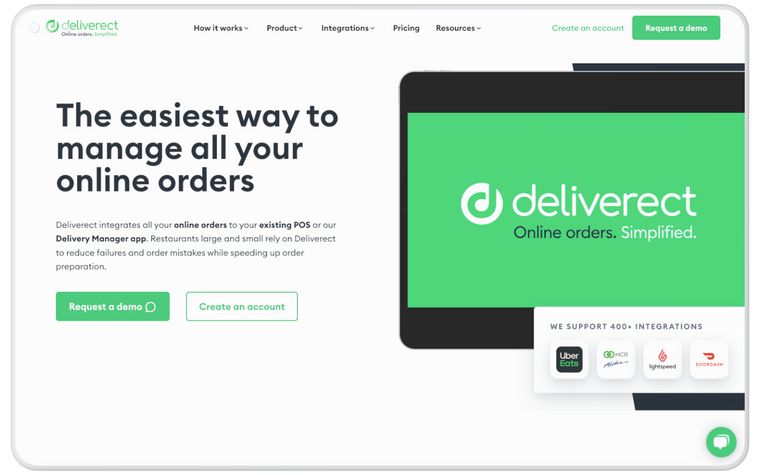 Deliverect website mockup