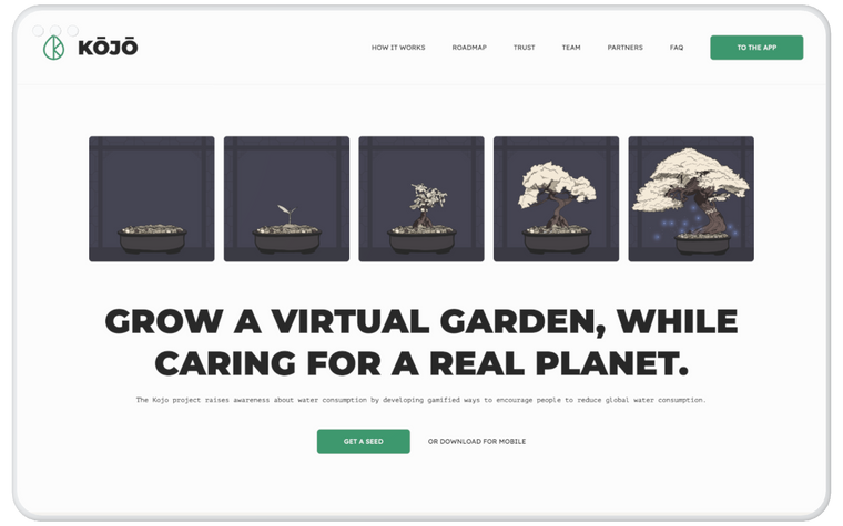 Kojo website mockup