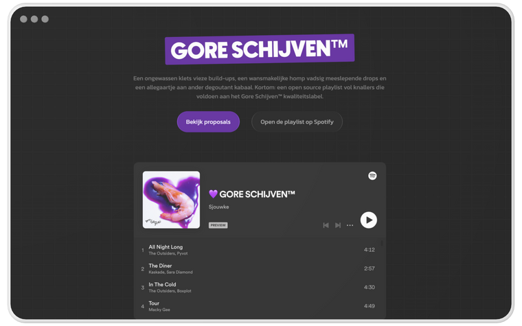 GORE-SCHIJVEN™️ website mockup