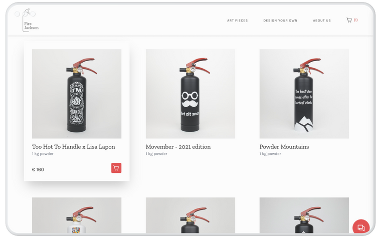 Fire Jackson webshop mockup