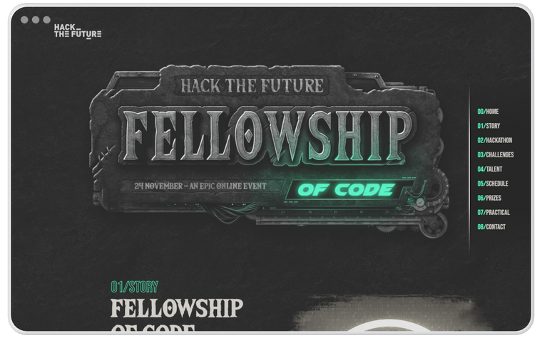 Hack The Future 2020 website mockup